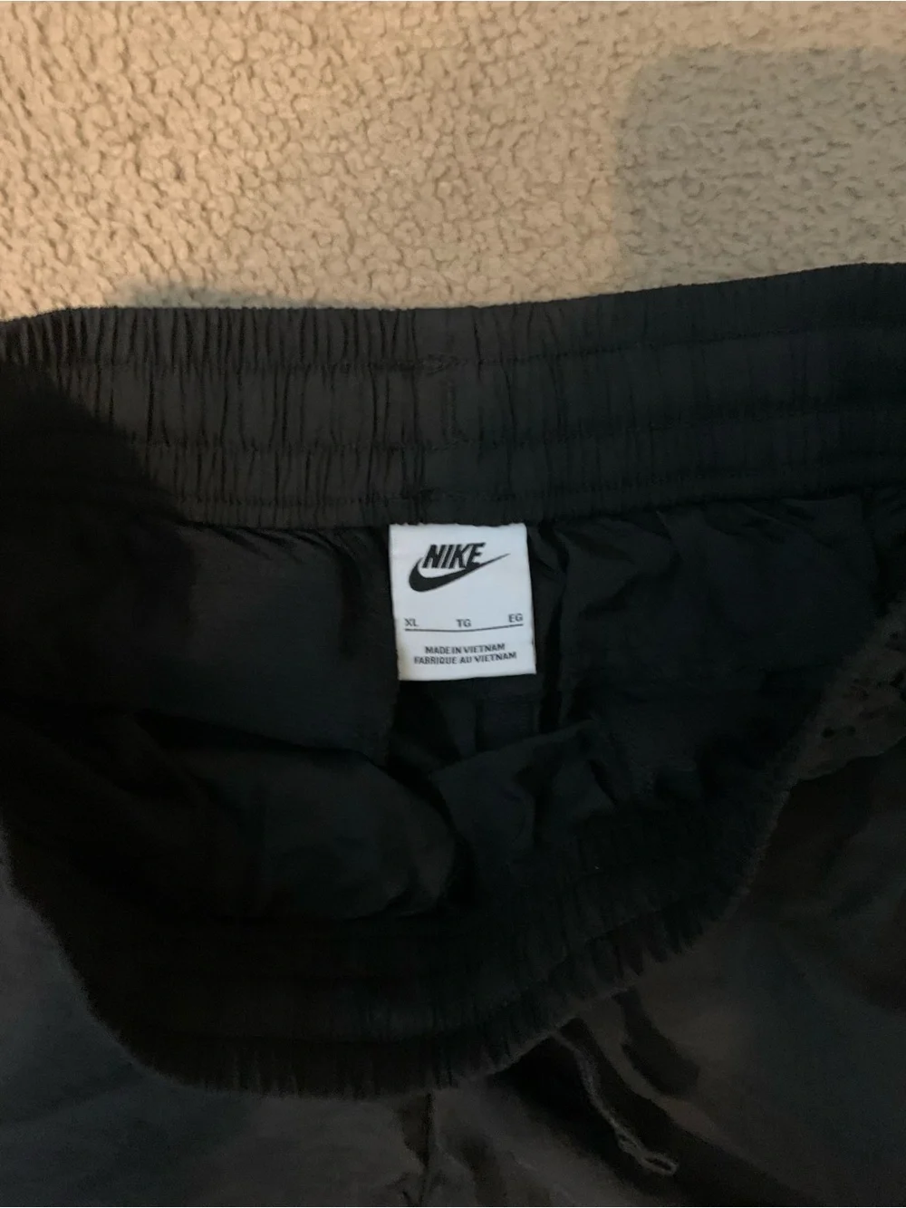 Nike Air Youth Vintage Black Woven Shorts with White Piping